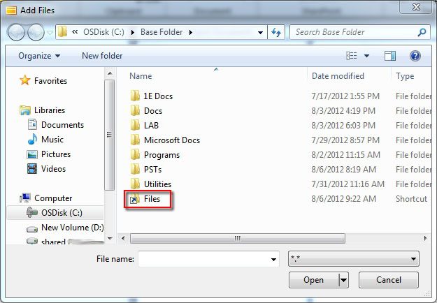 sharepoint 2010 workspace shortcut