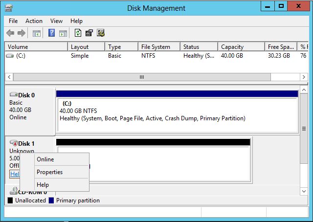 B - First Node Disk Online