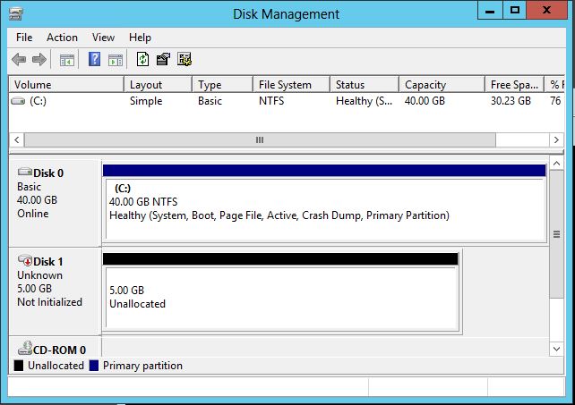 C - First Node Disk Unknown