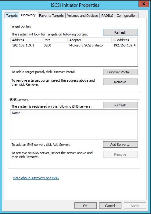 E - iSCSI Discovery