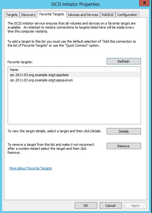 F - iSCSI Favorite Targets