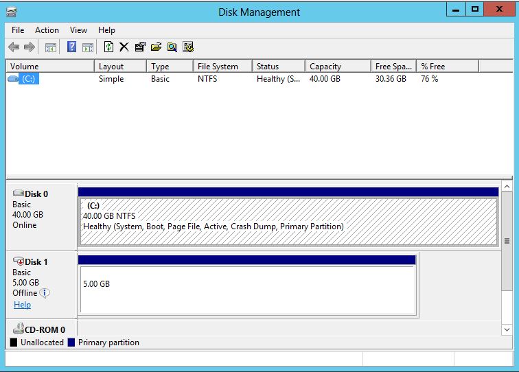 N - Second Node Disk Management