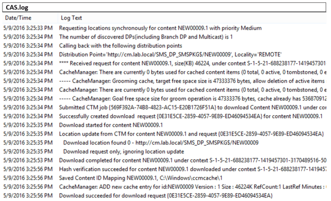 peer cache caslog1